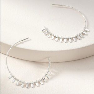 Stella & Dot Silver Petal Hoops